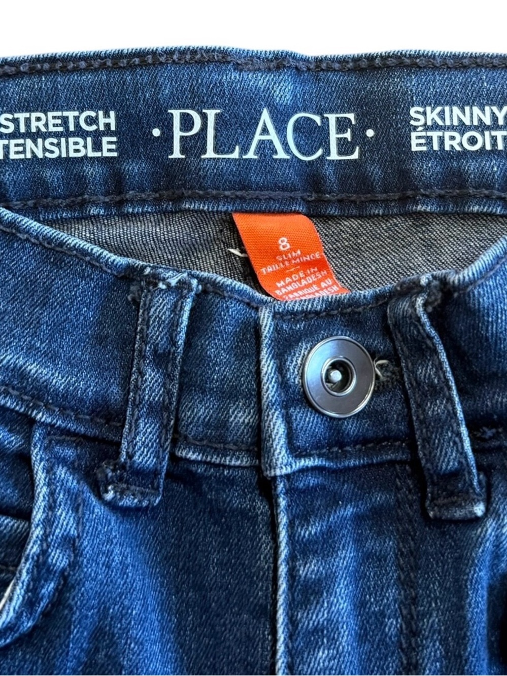 The Children’s Place Girls Jeans Size 8 Skinny Stretch Blue Denim Back to School - Picture 2 of 4